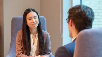 Sophia in a 1 on 1 meeting