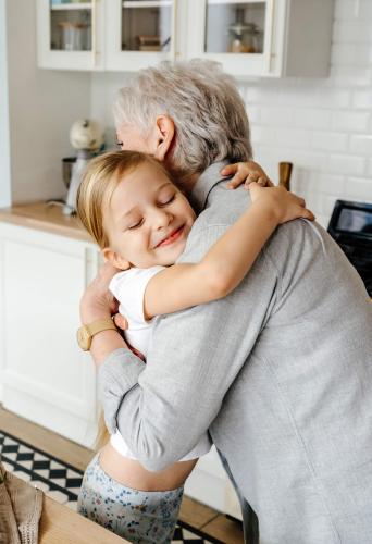 Grand Parent Grandchild Hugging