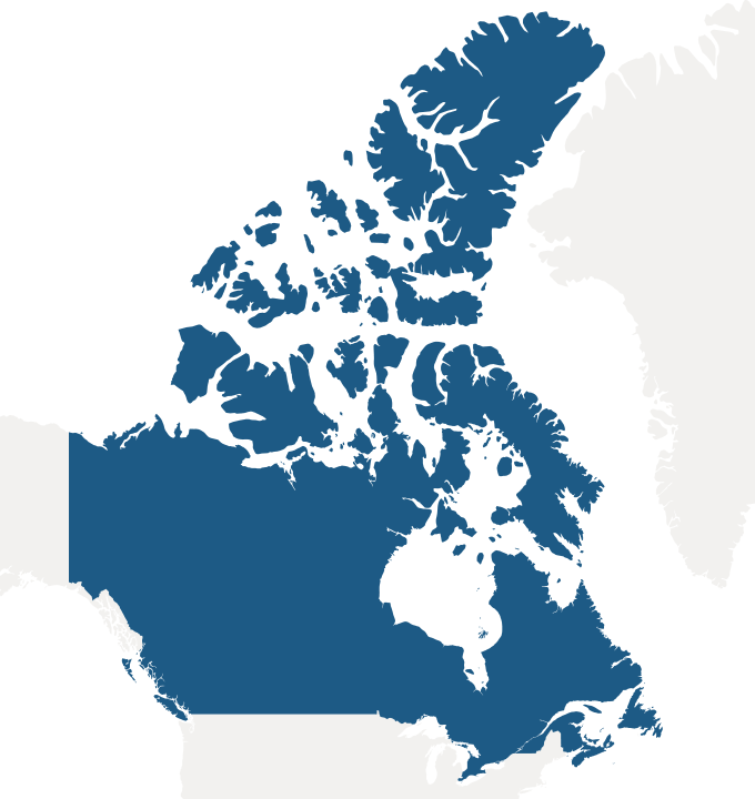 Map of Canada Zoomed In