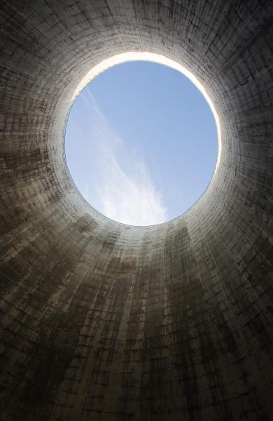 Up view of Coal Burning Power Plant Cooling Tower