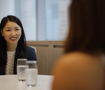 Employee sitting at table