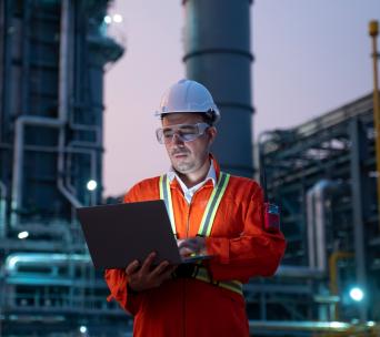 man working at an industrial site